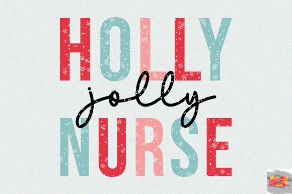 Christmas Nurse SVG, Retro Holly Jolly