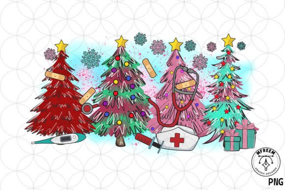 Christmas Tree Nurse SVG Sublimation for Graphics and Crafts
