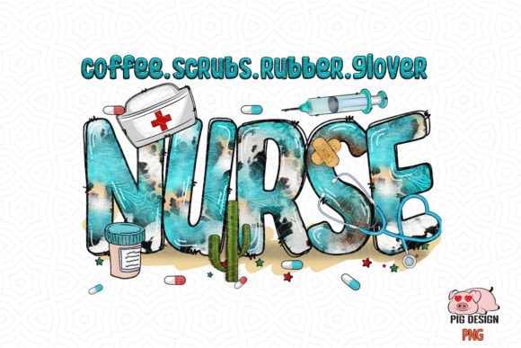 Coffee Scrubs Rubber Glover Nurse SVG Graphics