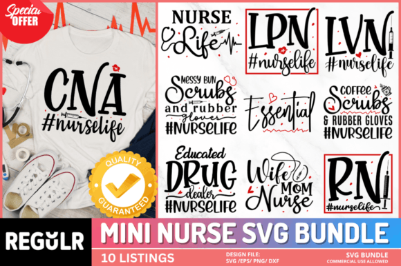 Mini Nurse Svg Bundle: Graphics for Crafts & Small Business