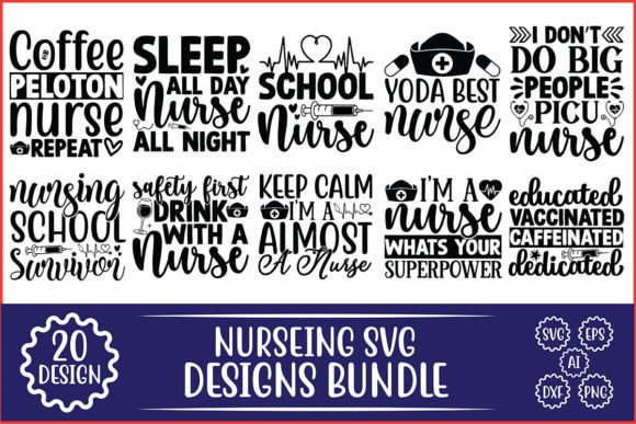 Nurse SVG Designs Bundle for Graphics and Crafts